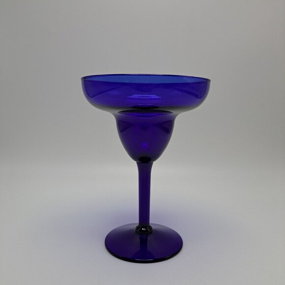 Vintage Cobalt Blue Glass Margarita Cocktail Coupe - Picture 1 of 6
